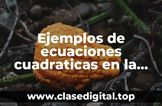 Ejemplos de ecuaciones cuadraticas en la vida cotidiana