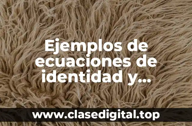 Ejemplos de ecuaciones de identidad