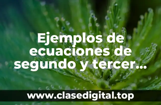 Ejemplos de ecuaciones de segundo y tercer grado