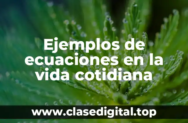 Ejemplos de ecuaciones en la vida cotidiana