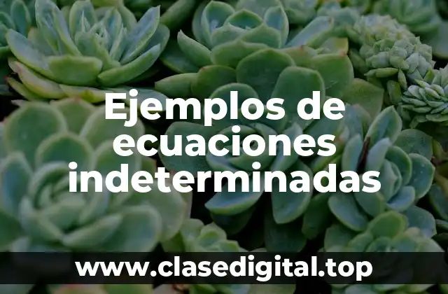 Ejemplos de ecuaciones indeterminadas