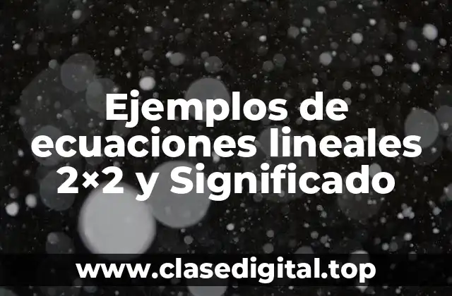 Ejemplos de ecuaciones lineales 2×2 y Significado