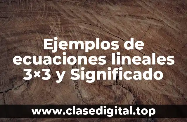 Ejemplos de ecuaciones lineales 3x3