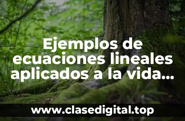 Ejemplos de ecuaciones lineales aplicados a la vida cotidiana
