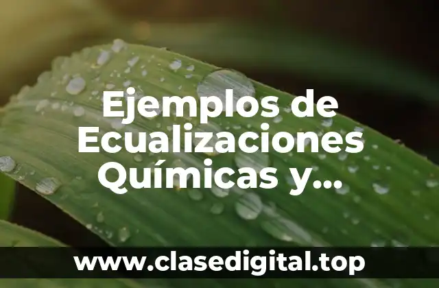 Ejemplos de Ecualizaciones Químicas y Significado
