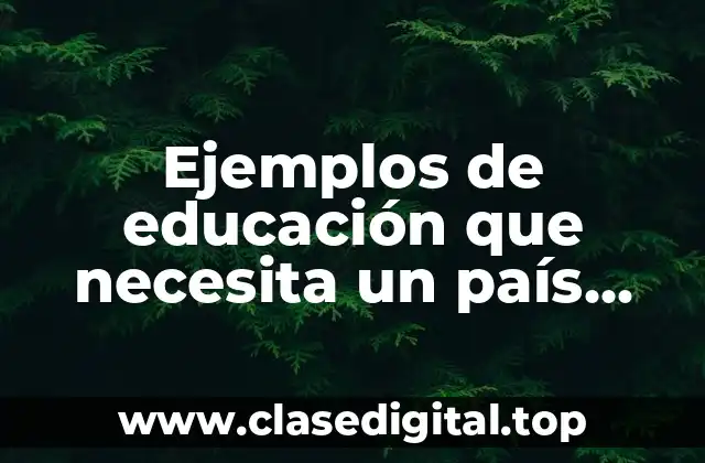 Ejemplos de educación que necesita un país para el IDH