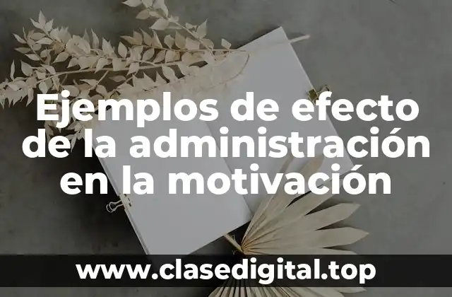 Ejemplos de efecto de la administración en la motivación