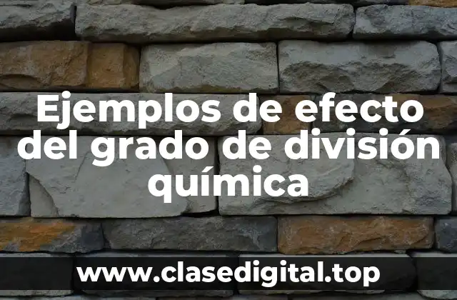 Ejemplos de efecto del grado de división química
