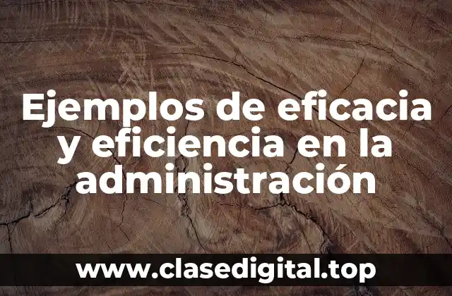 Ejemplos de eficacia y eficiencia en la administración