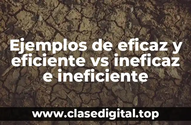 Ejemplos de eficaz y eficiente vs ineficaz e ineficiente