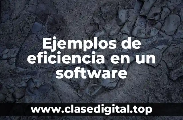 Ejemplos de eficiencia en un software