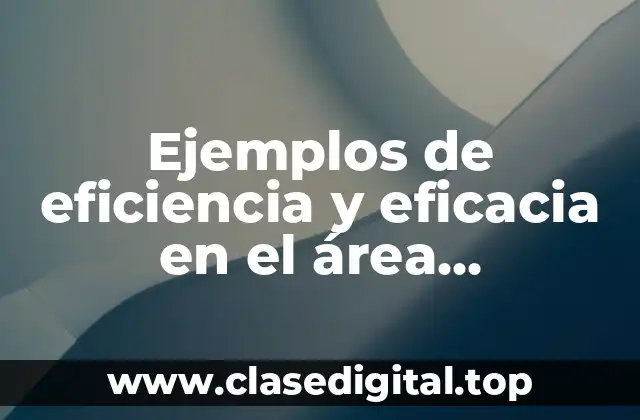 Ejemplos de eficiencia y eficacia en el área administrativa