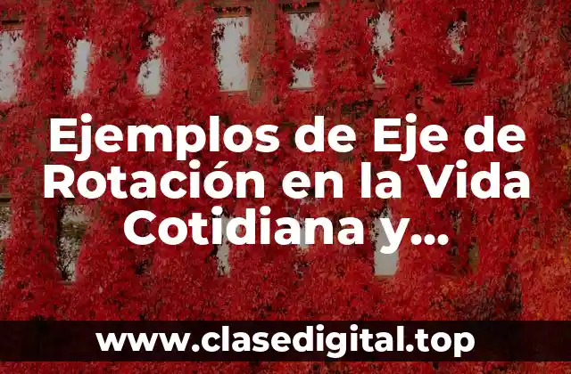 Ejemplos de Eje de Rotación en la Vida Cotidiana y Significado