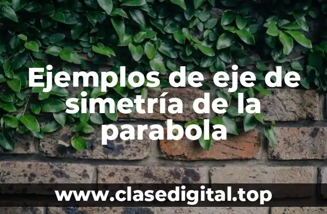 Ejemplos de eje de simetría de la parabola
