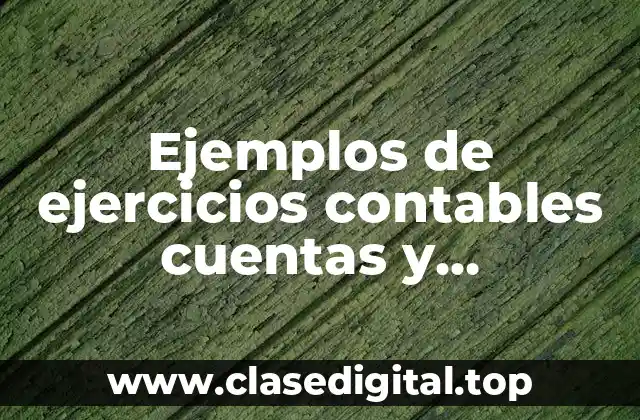 Ejemplos de ejercicios contables cuentas