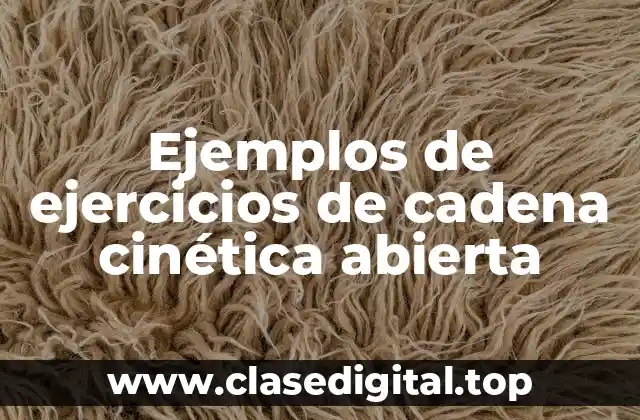 Ejemplos de ejercicios de cadena cinética abierta