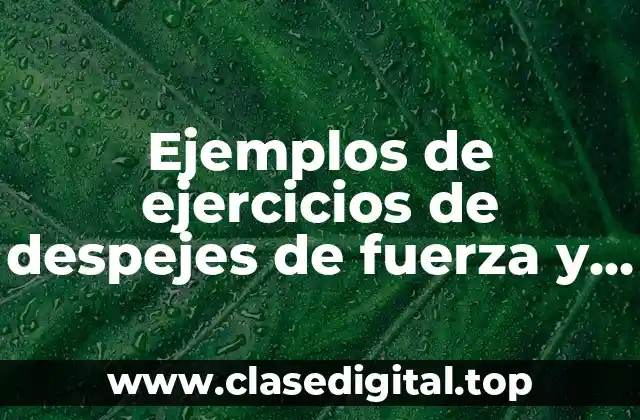 Ejemplos de ejercicios de despejes de fuerza y aceleración