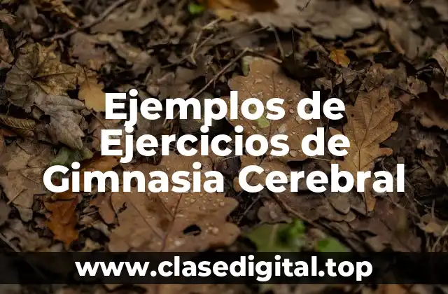 Ejemplos de Ejercicios de Gimnasia Cerebral