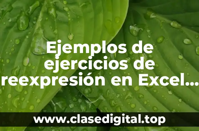 Ejemplos de ejercicios de reexpresión en Excel los más sencillos