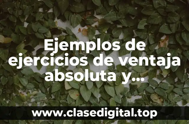 Ejemplos de ejercicios de ventaja absoluta y comparativa y Significado