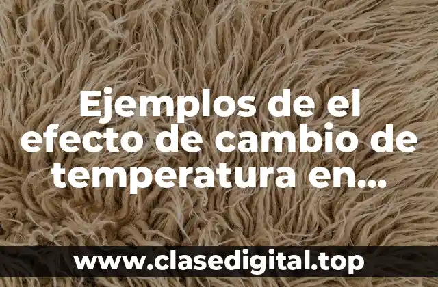Ejemplos de el efecto de cambio de temperatura en quimica