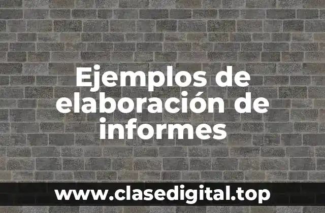 Ejemplos de elaboración de informes