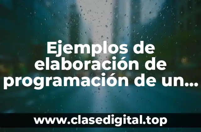 Ejemplos de elaboración de programación de un curso con gráficos