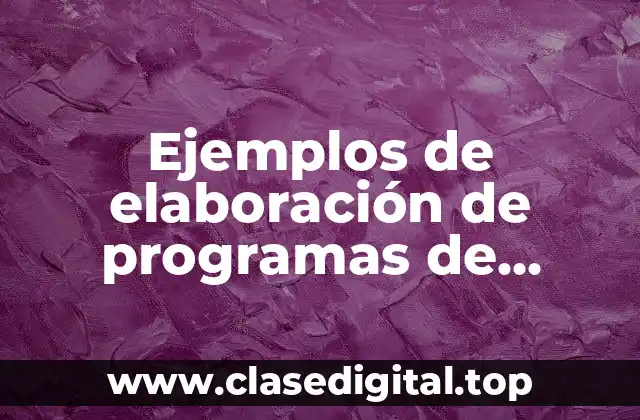 Ejemplos de elaboración de programas de estudio por competencias