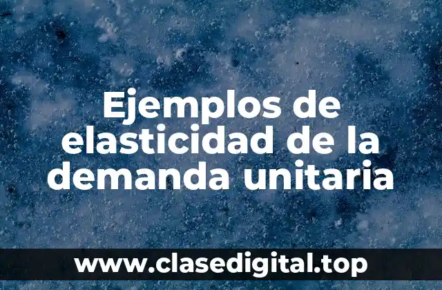 Ejemplos de elasticidad de la demanda unitaria