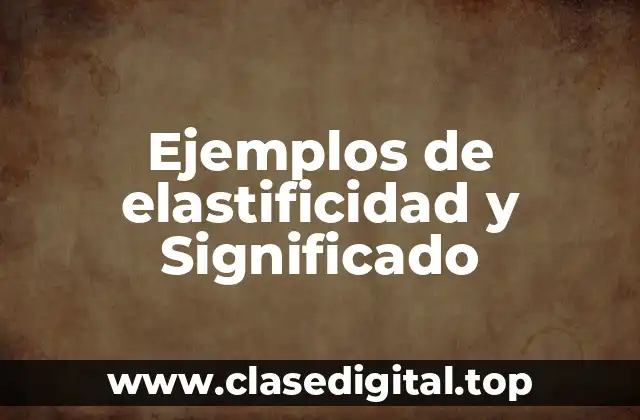 Ejemplos de elastificidad y Significado