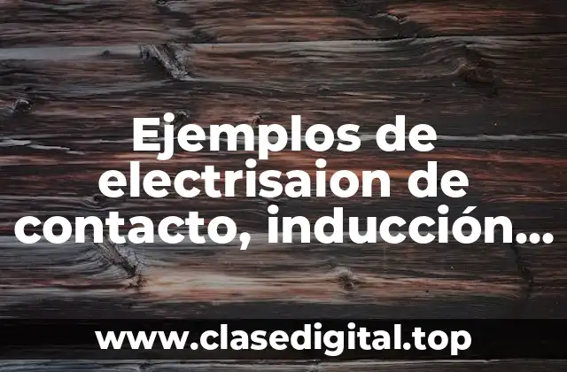 Ejemplos de electrisaion de contacto, inducción y frotamiento