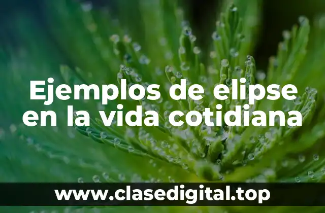 Ejemplos de elipse en la vida cotidiana