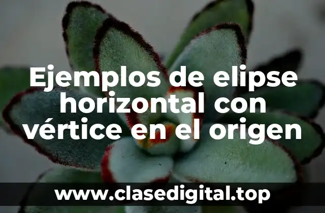 Ejemplos de elipse horizontal con vértice en el origen