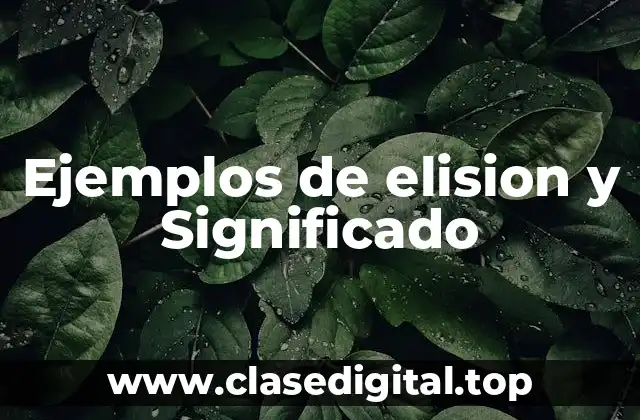 Ejemplos de elision y Significado