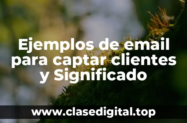 Ejemplos de email para captar clientes y Significado
