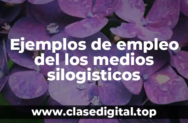 Ejemplos de empleo de los medios silogisticos