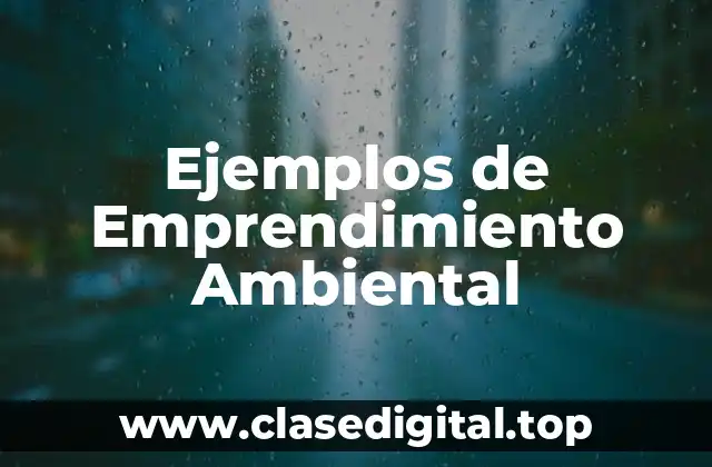 Ejemplos de Emprendimiento Ambiental