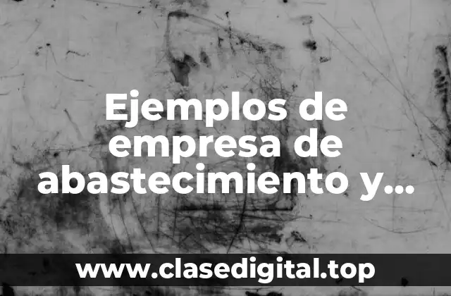 Ejemplos de empresa de abastecimiento y suministro