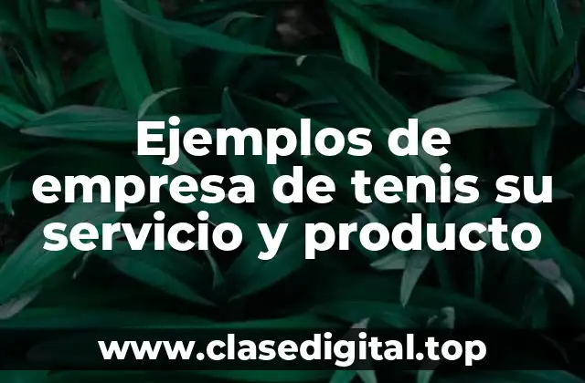 Ejemplos de empresa de tenis su servicio y producto