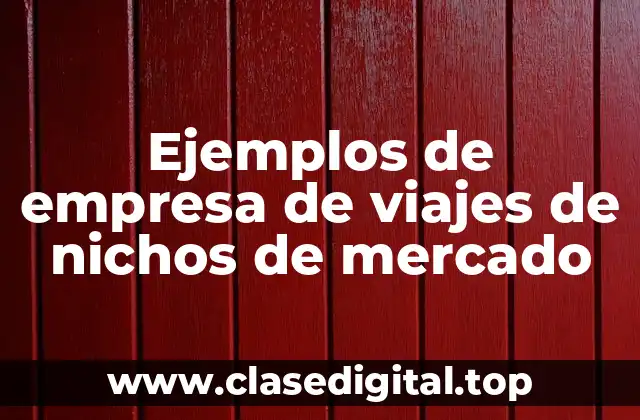 Ejemplos de empresa de viajes de nichos de mercado