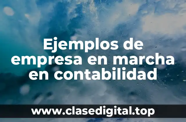 Ejemplos de empresa en marcha en contabilidad
