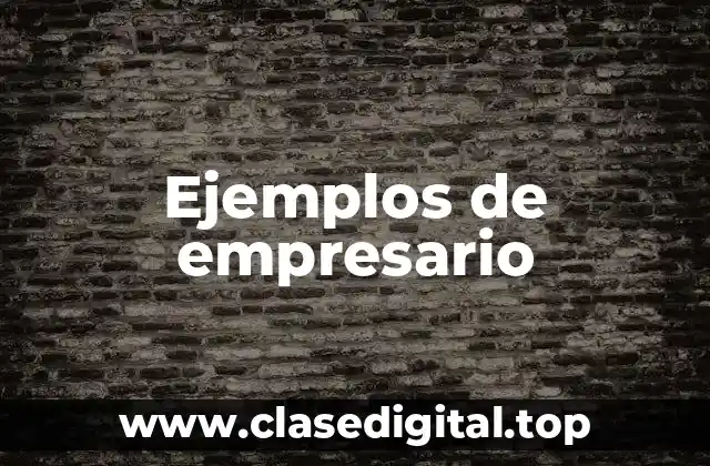 Ejemplos de empresario