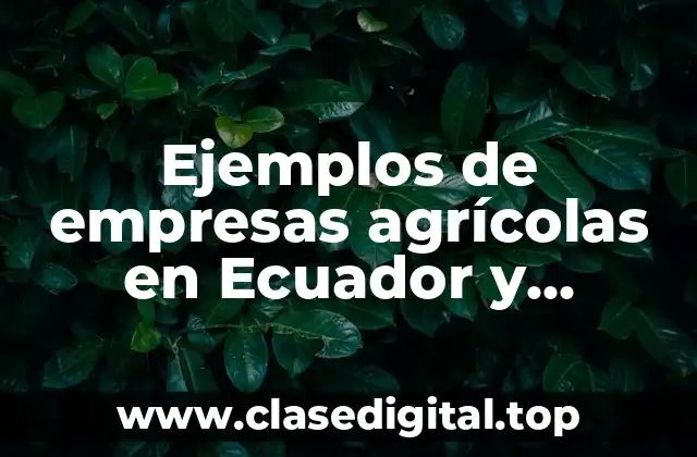 Ejemplos de empresas agrícolas en Ecuador y Significado