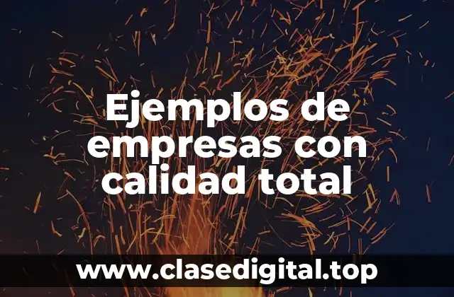 Ejemplos de empresas con calidad total