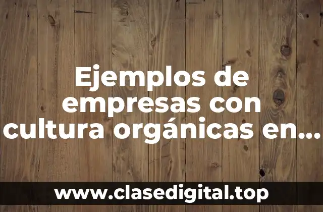Ejemplos de empresas con cultura orgánicas en México y Significado