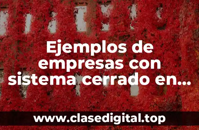 Ejemplos de empresas con sistema cerrado en termodinamica