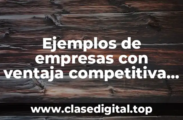 Ejemplos de empresas con ventaja competitiva de nicho
