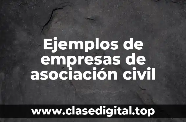 Ejemplos de empresas de asociación civil