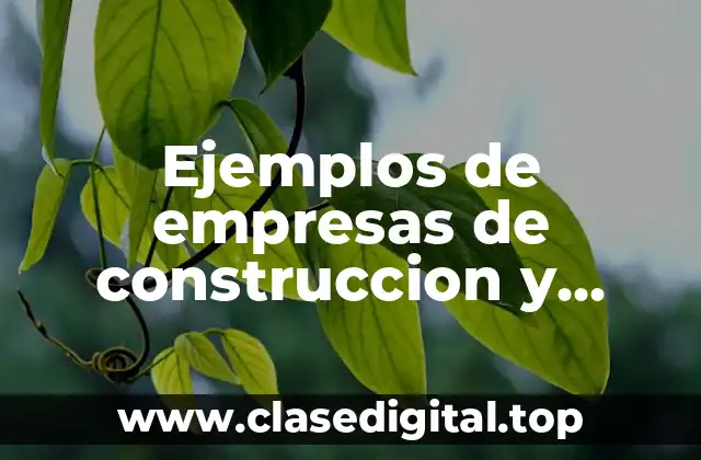 Ejemplos de empresas de construcción y trabajos públicos y privados