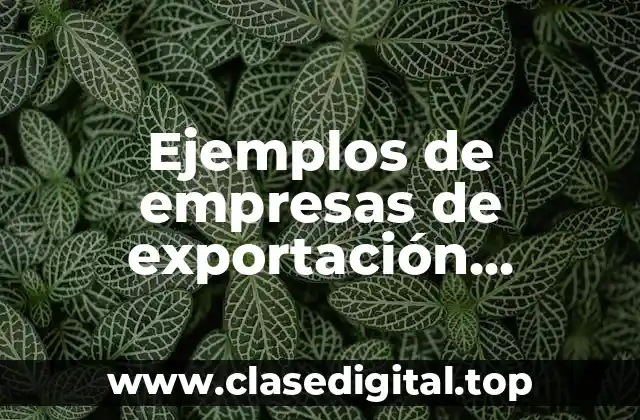 Ejemplos de empresas de exportación indirecta
